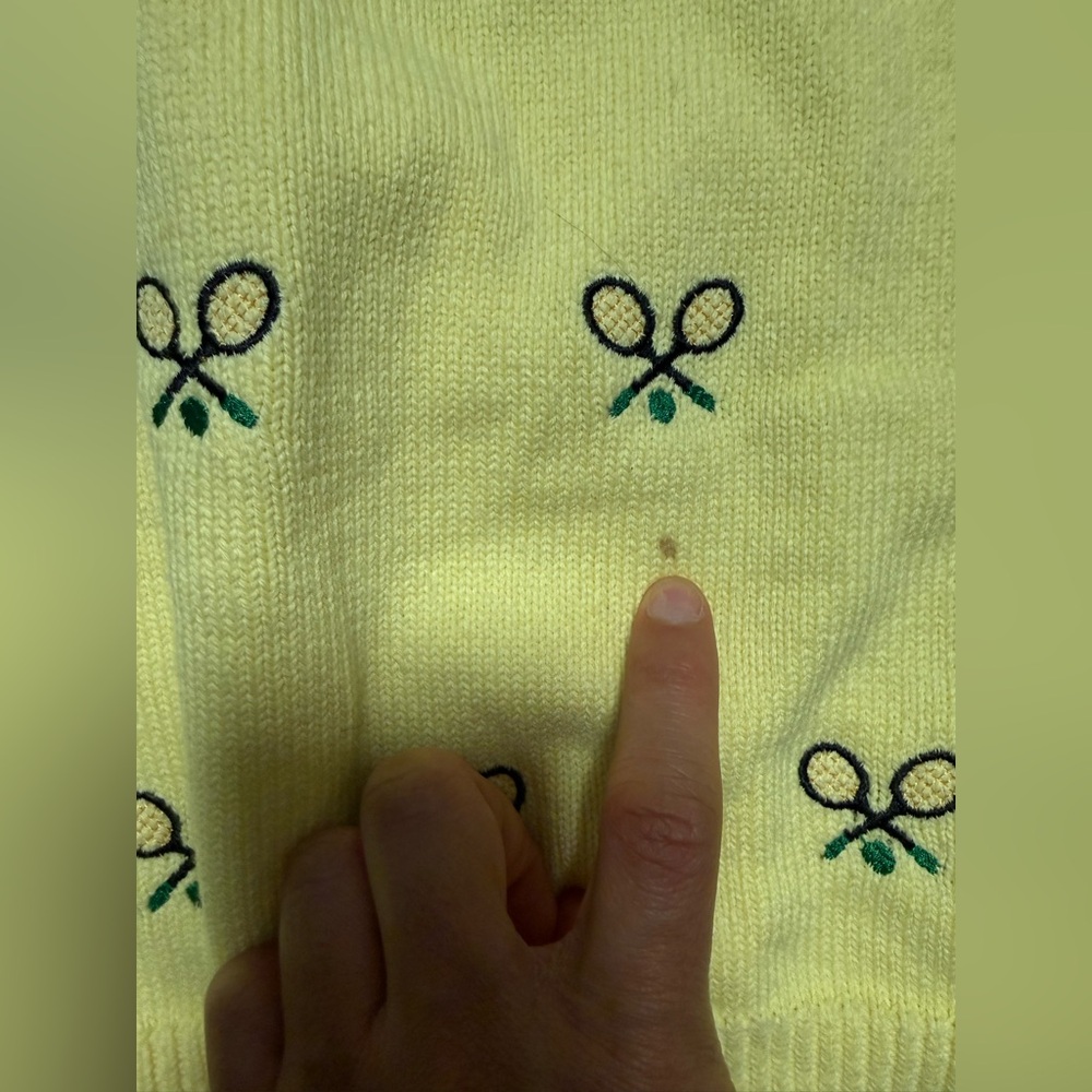 Kiel James Patric East Coast Racquet Sweater In Lemon Sorbet Color Size XL - Picture 4 of 8